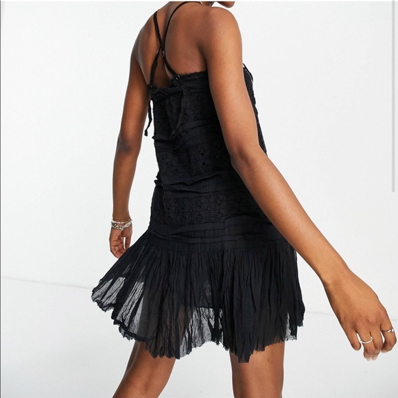 NWT Free People Shailee Black Mini Lace Dress New Medium M - Picture 3 of 11